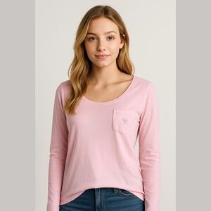 Women's Victoria's Secret Top Size S Pink Long Sleeve
